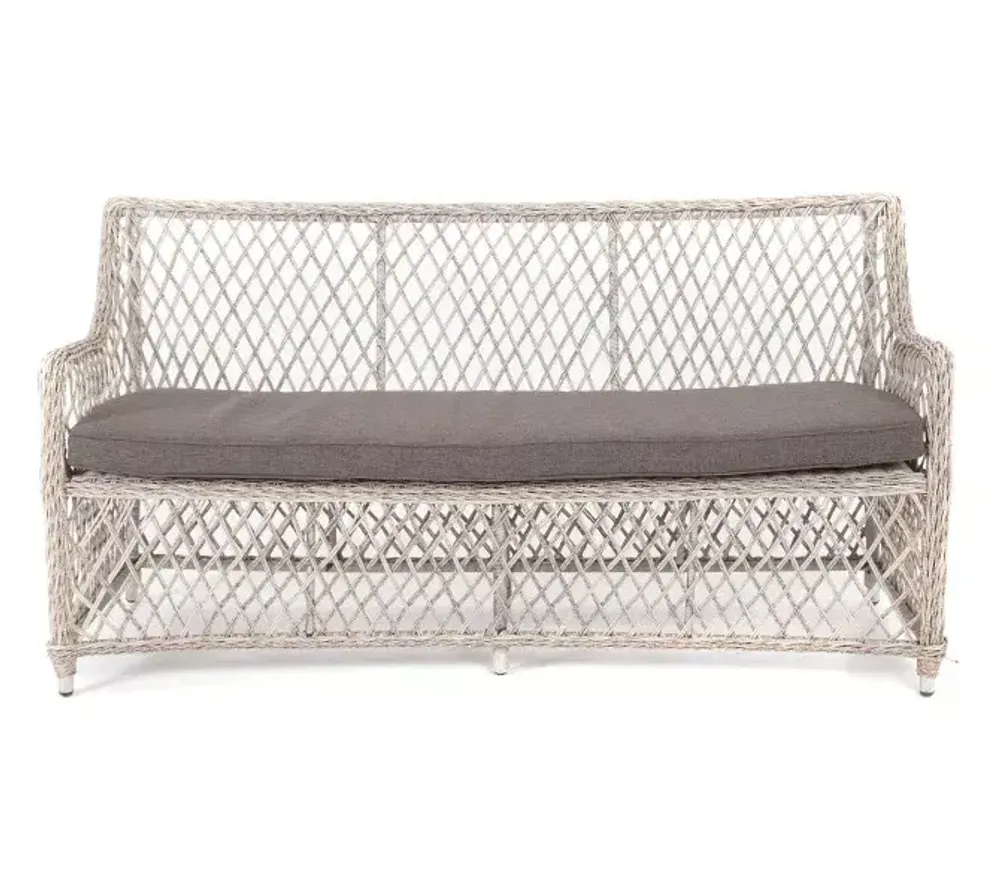 "Латте" диван двухместный из искусственного ротанга, цвет бежевый