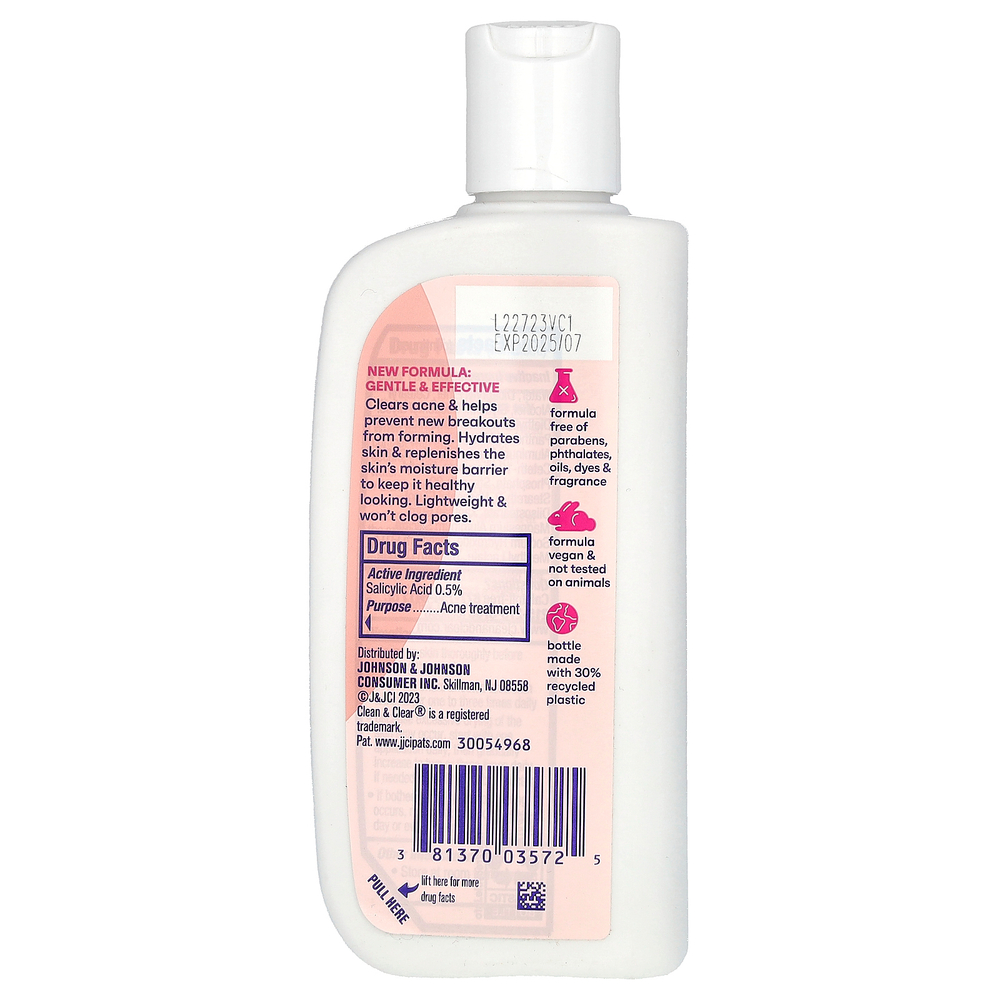 Clean & Clear, Увлажняющее средство двойного действия, лекарство от угревой сыпи с салициловой кислотой, 4 жидк. унц. (118 мл)