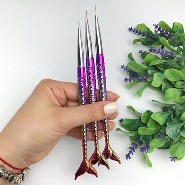 Кисть для прорисовки и дизайна ногтей "Рыбка"