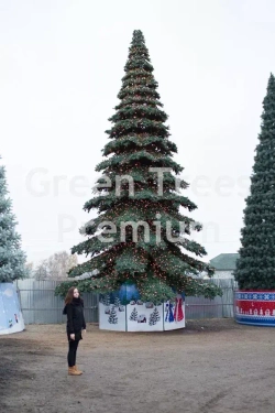 Уличная светодинамическая елка Таежная Премиум зеленая 15 м., ствольная, ПВХ, Green Trees (GT15TAPVCLED)