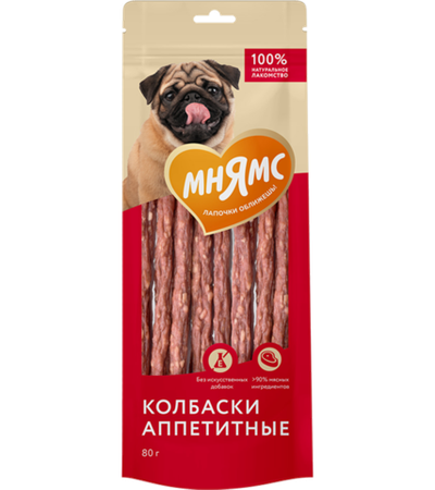 Мнямс Лакомство для собак Колбаски аппетитные 80гр.