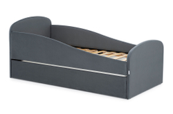 Детская мягкая кровать с ящиком Бельмарко Letmo графит велюр