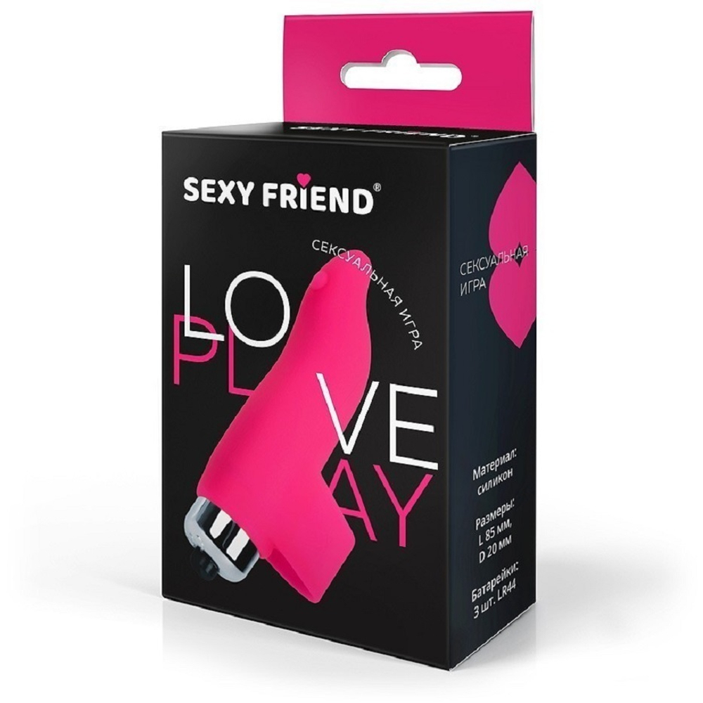 Насадка на палец с вибрацией Sexy friend розовая 8,5 см