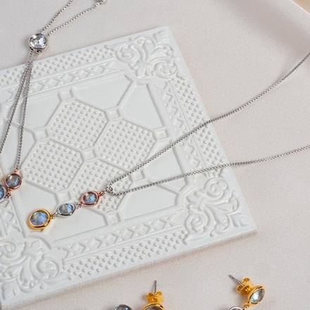 Колье Fiore Luna Gray colors (Crystal, Grey, Black diamond) B2101SW-N01.3 BW/MIX