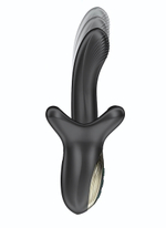 Черный вибратор с эффектом фрикций и посасывания - 23 см.