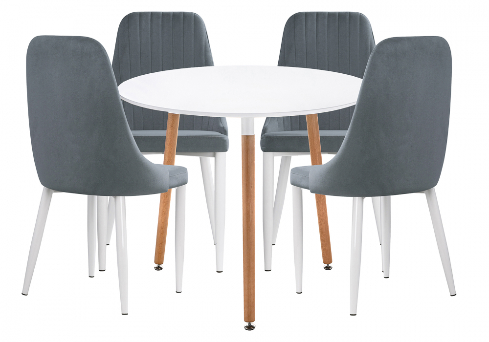 Обеденная группа Woodville Уин 80 white, gray