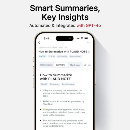 Диктофон Plaud Note с искусственным интеллектом ChatGPT, 64Gb, синий (Navy Blue)