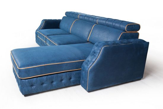 Portofino угловой диван-кровать замша синий