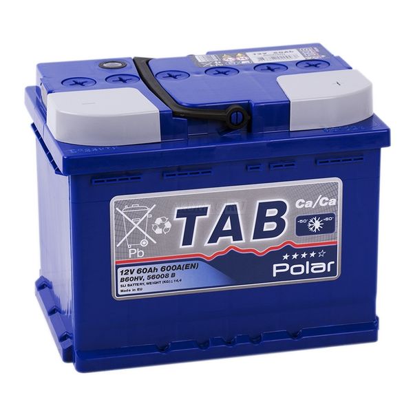 Аккумулятор автомобильный TAB POLAR 60R 600 А обр. пол. 60 Ач (121060/56008 B/B60HV)