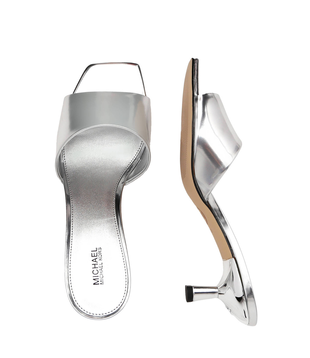 Кожаные шлепанцы amal kitten Michael Kors - серебряный(40R3AMMS1L)