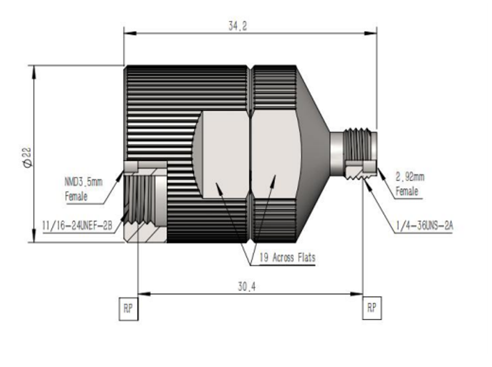 LT-NMD3.5F-2.92F, Коаксиальный переходник NMD 3.5мм (розетка) / 2.92 мм (розетка)