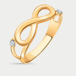 Кольцо женское из розового золота 585 пробы с фианитами (арт. 11014)
