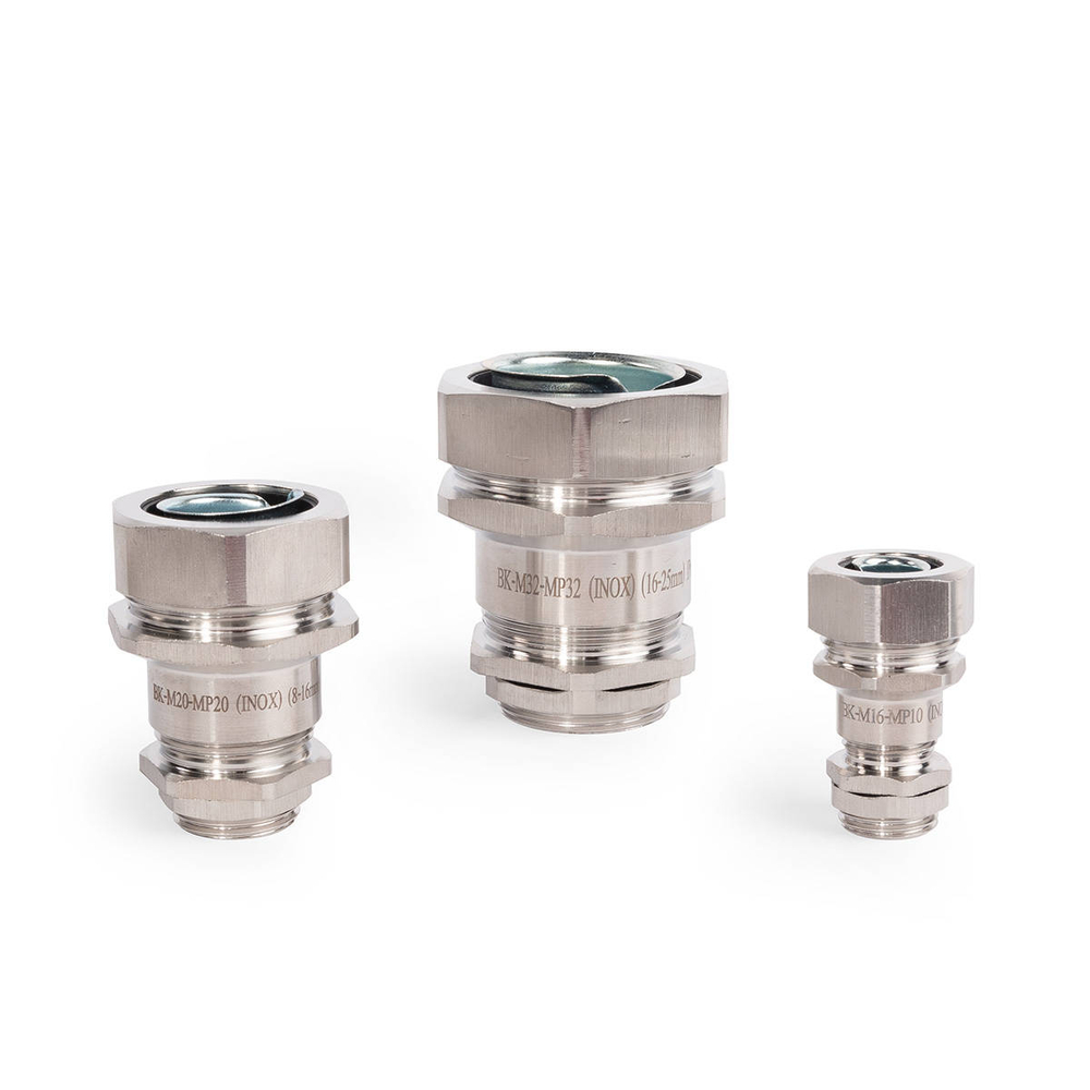 Ввод кабельный для металлорукава из нержавеющей стали ВК-М20(8-16 мм)-МР20 (INOX) Fortisflex (10 шт.)