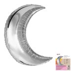 Месяц Серебро в упаковке, фольгированный шар 32"/81 см