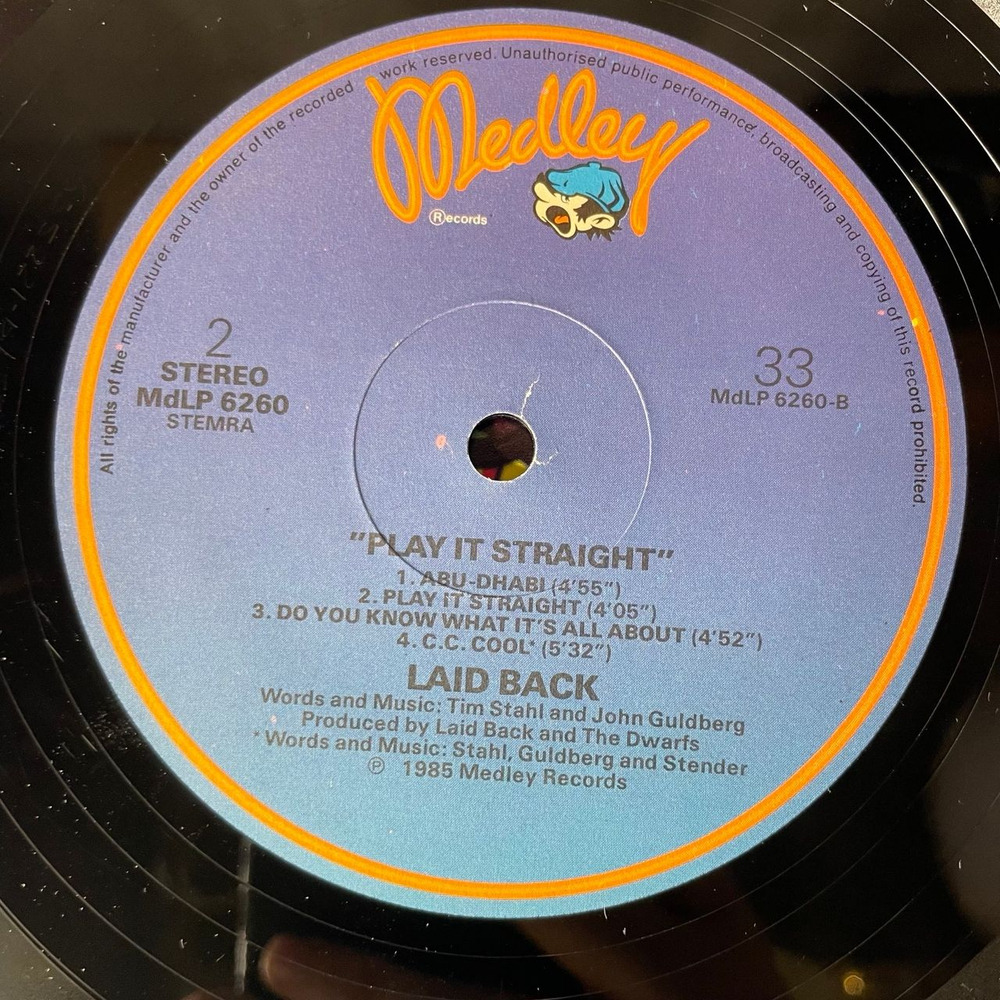 Винтажная виниловая пластинка LP Laid Back Play It Straight (Нидерланды 1985)