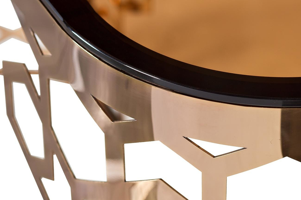 13RXC3045-GOLD Консоль стекло коричн./роз.золото 120*40*80см