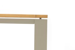 Lyon 280, стол бежевый/натуральный, алюминий/тик