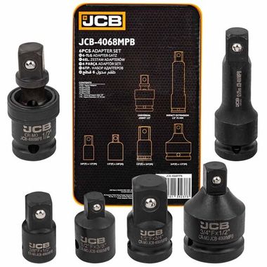 Адаптеры ударные, кардан ударный, удлинитель ударный, набор 6пр. JCB JCB-4068MPB