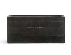 Кашпо TREEZ ERGO - серия Graphics - Низкий прямоугольник - Чёрный графит