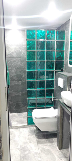 Стеклоблок морская волна окрашенный изнутри Vitrablok 19x19x8