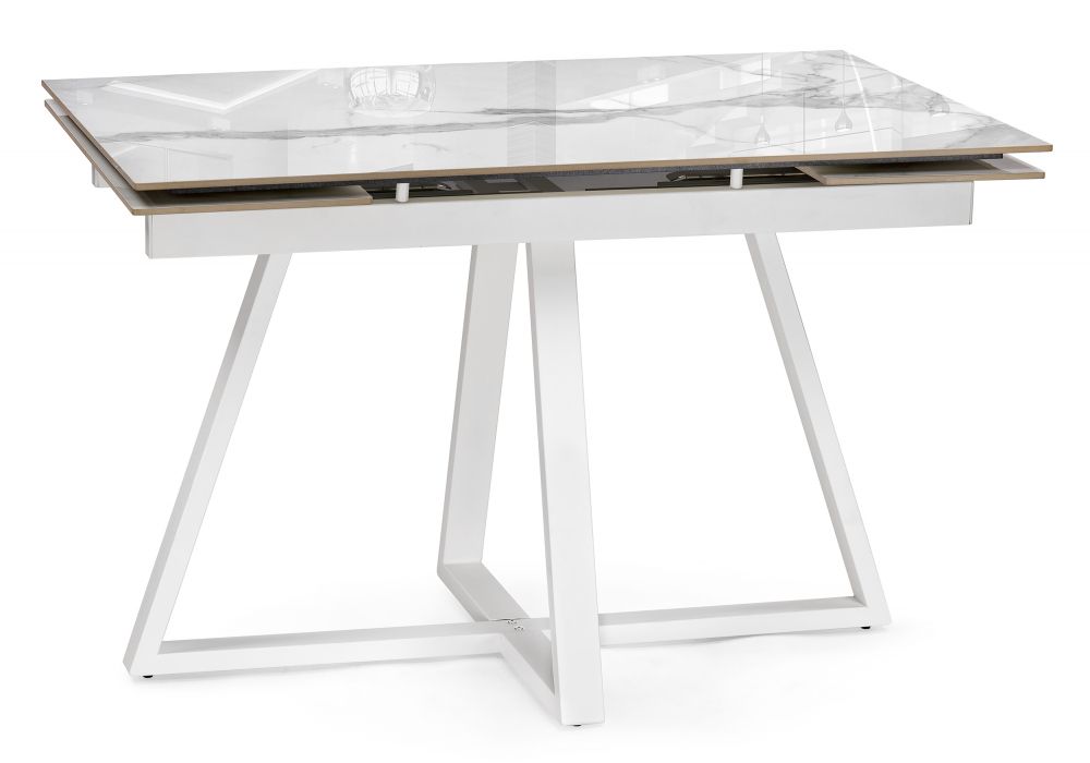 Керамический стол Силлем 120(180)х80х77 statuario cara / белый