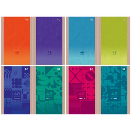 Блокнот А6, 48л, на скрепке, клетка, Би-Джи Моноколор, ассортимент, 1шт.