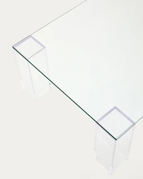 Журнальный столик из закаленного стекла Adularia, прозрачный, 140 x 60