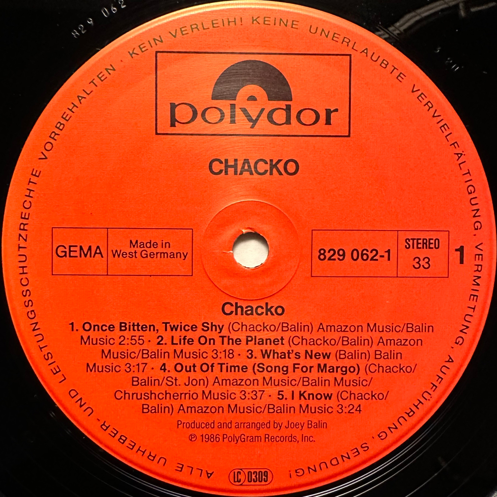 Chacko- Chacko (Германия 1986г.)
