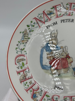 Тарелка Merry Christmas from Peter Rabbit Wedgwood 1991 год