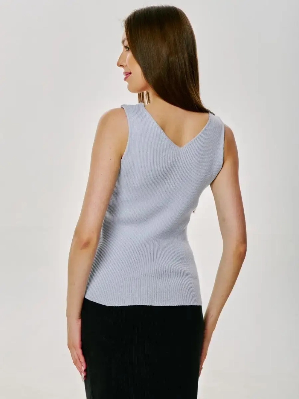 Топ вязаный, майка в рубчик