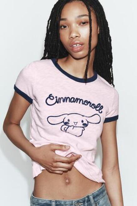 ZARA ФУТБОЛКА ФЛАМЕ CINNAMOROLL©, РОЗОВЫЙ