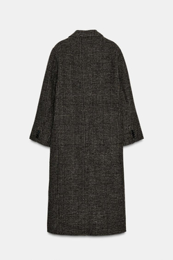 ZARA ПАЛЬТО В КЛЕТКУ — ZW COLLECTION, ТЕМНО-КОРИЧНЕВЫЙ