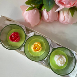 Набор ароматических свечей Белый, Желтый и Красный тюльпаны