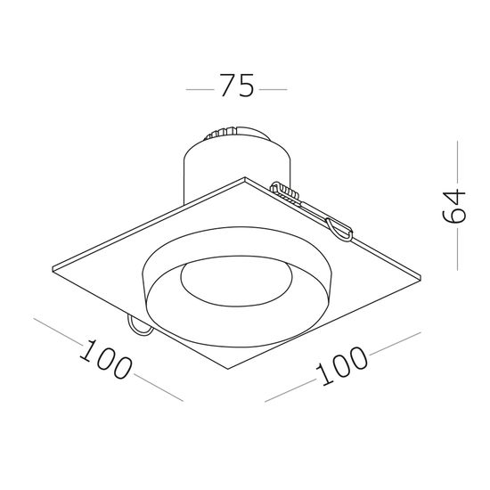 ST758.448.10 Св-к встр. Черный, Белый LED 1*10W 4000K 700Lm Ra>90 36° IP44 D79xH61 85-265V Встраиваемые светильники