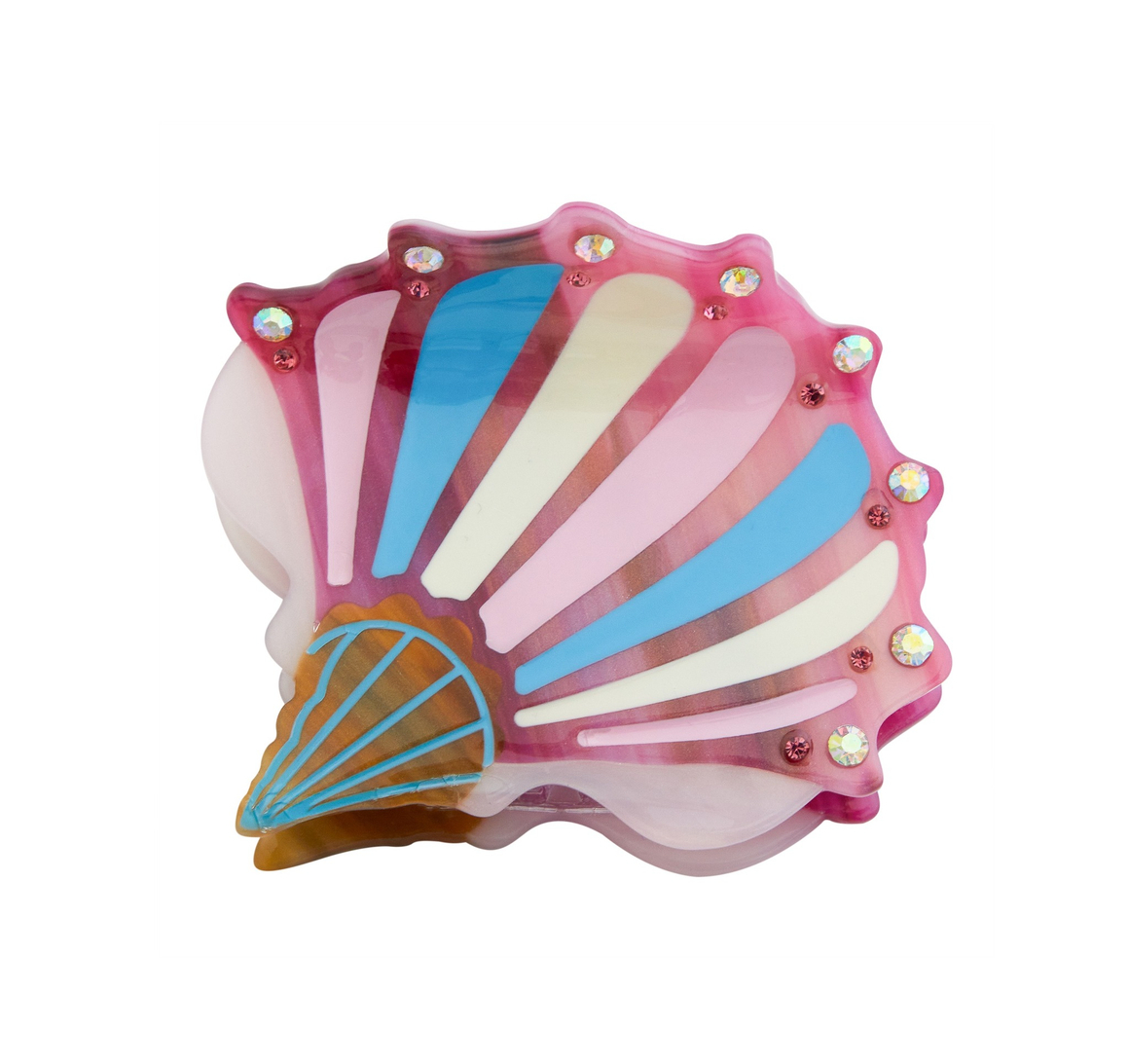 Заколка-краб, ракушка цветная