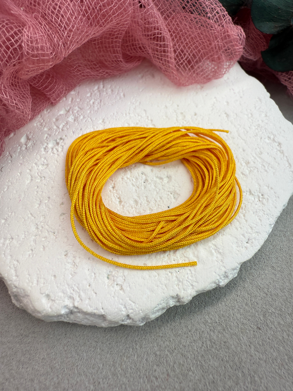 Шнур для плетения браслетов 0,6 мм, Подсолнух (5 м)