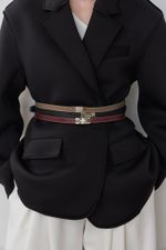 ТОНКИЙ РЕМЕНЬ С ЗАМОЧКОМ TAUPE|NUDE