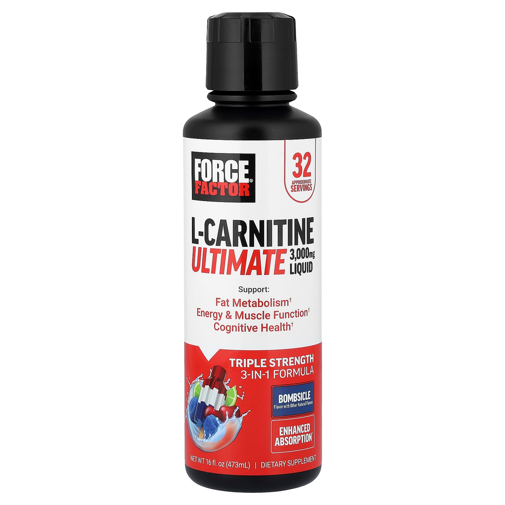 Force Factor, L-Carnitine Ultimate Liquid, L-карнитин, капсула, 473 мл (16 жидк. унций)
