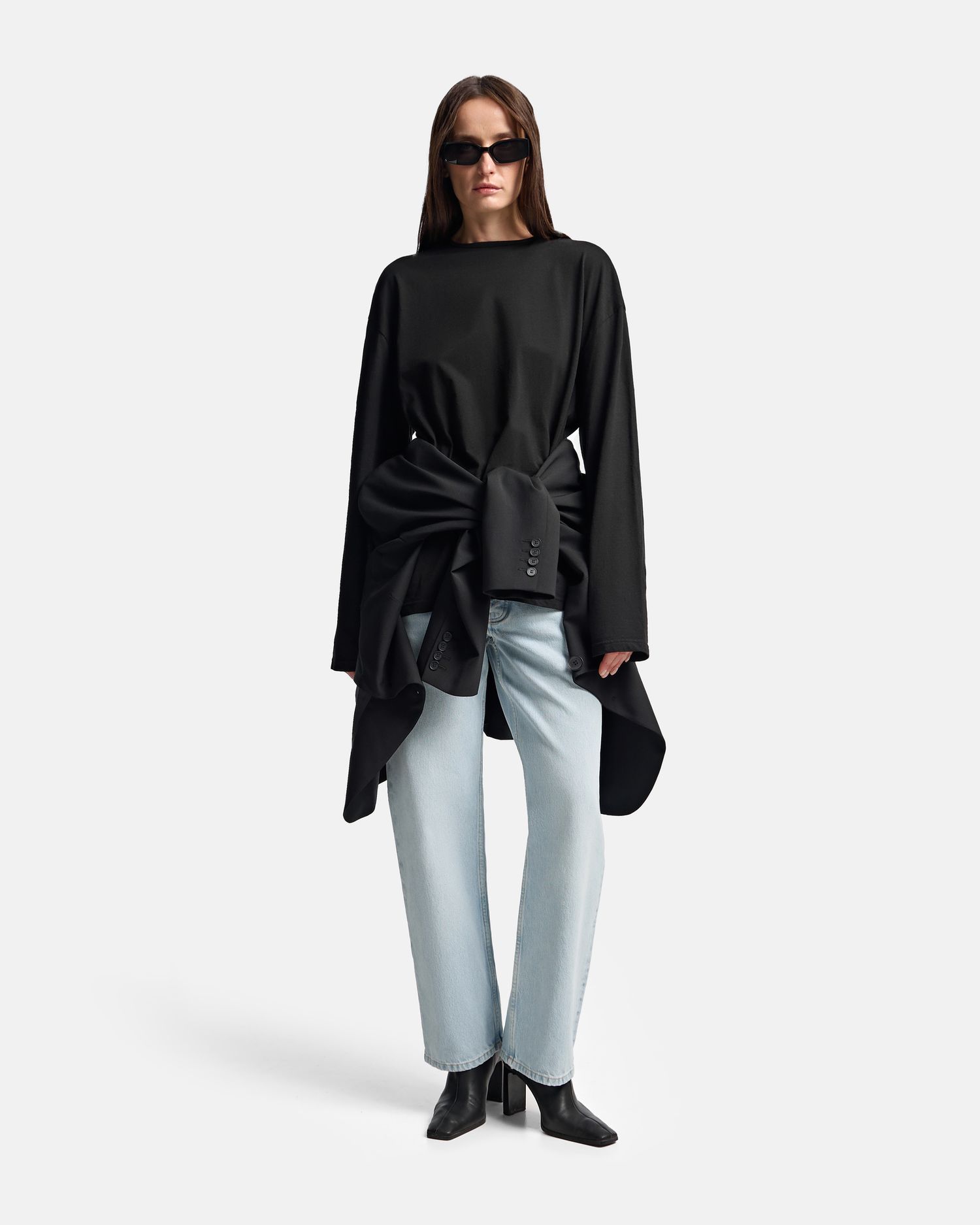 Лонгслив slim из трикотажа