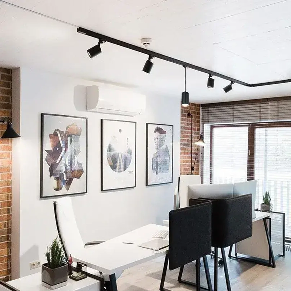 Трековый светильник потолочный для однофазного шинопровода WOLTA WTL-GU10/02B под лампу GU10 Черный BASIC