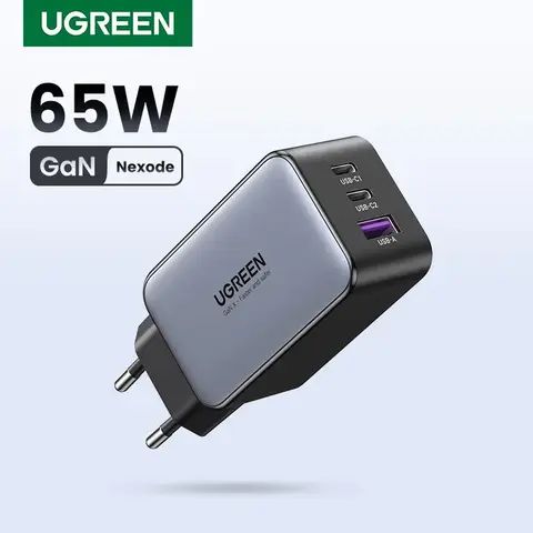Адаптер питания Ugreen 65Вт GAN Fast Charger (2 Type-C + USB-A)