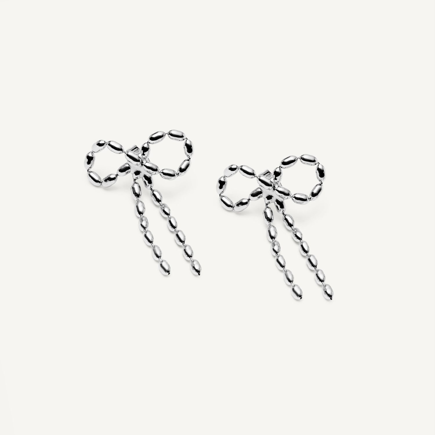 Серьги Stitched Bow Earrings – Silver