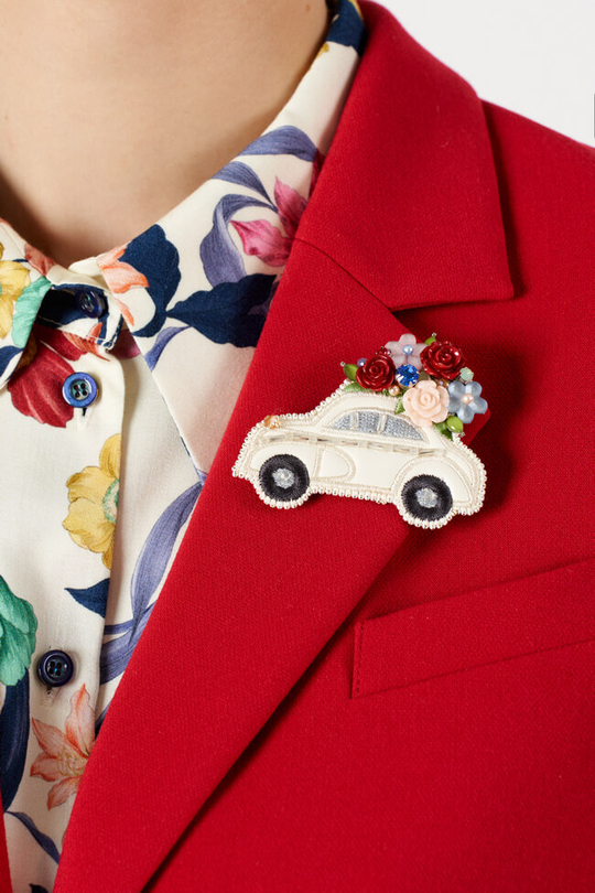 8410 Брошь (молочно-бежевый)