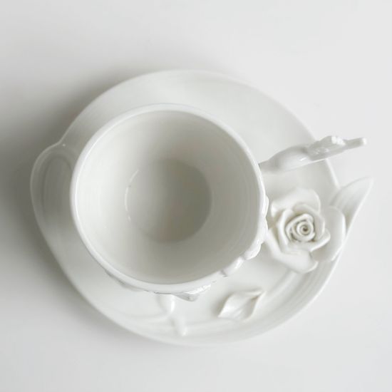 Чайная пара объемная с розой, 230 мл