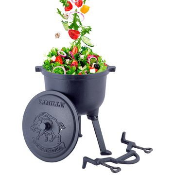 Котелок чугунный 7 л. на ножках с антипригарным покрытием Kamille KM 4801M