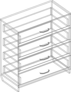 Комод с 4 ящиками (бодега светлая), ЛДСП, Велес