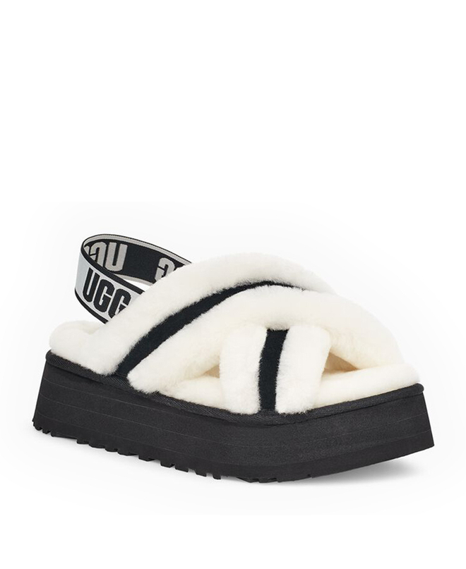 DISCO CROSS SLIDE-black white