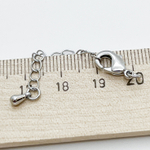 Замок-карабин с удлинителем, цвет серебро (родий), размер 12 мм, удлинитель 50 мм, цена за 1 шт