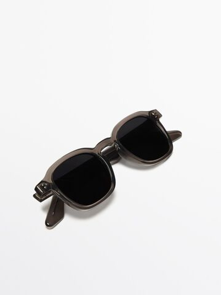 Massimo Dutti Солнцезащитные очки в каучуковой оправе, серый