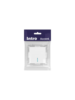 Выключатель 1-кл. СП Accent 6-102-01 10А IP20 250В с подсветкой AL/CU бел. Intro Б0063445